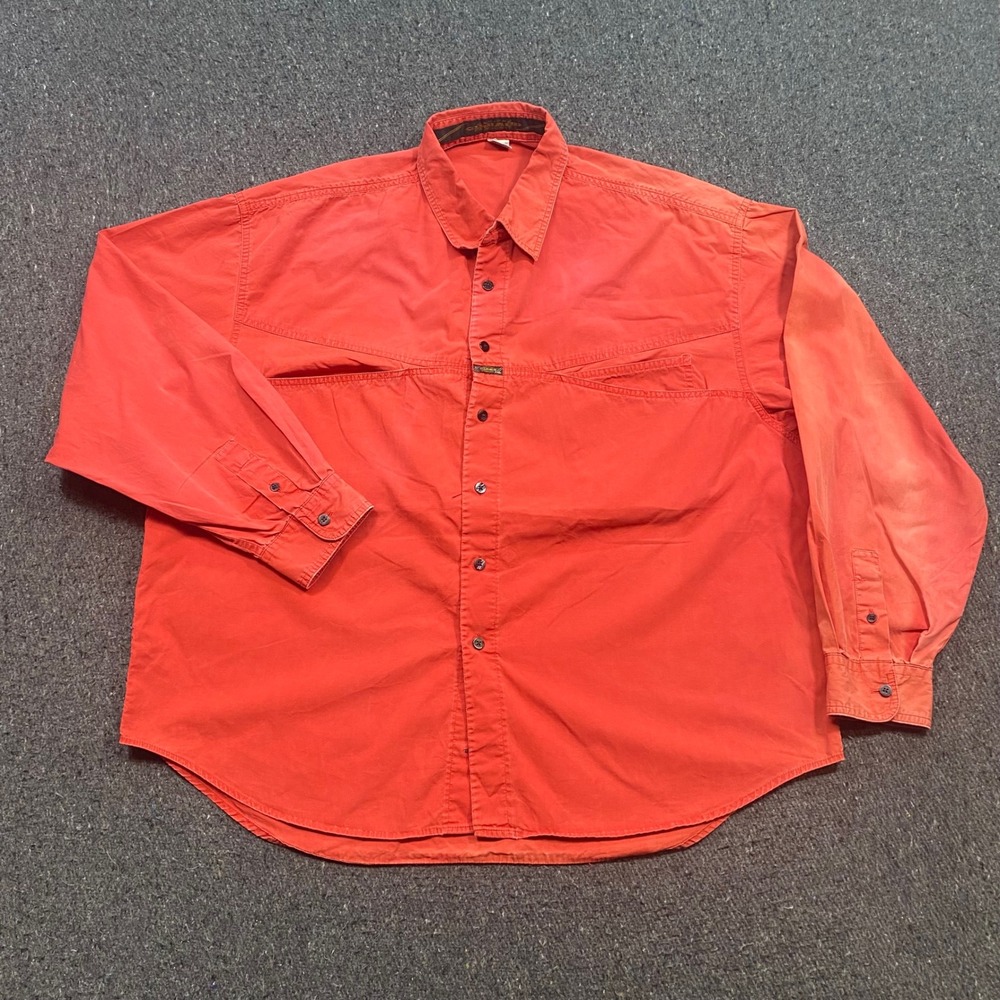 Marithe Francois Girbaud Shirt Sz L Mens Red Streetwear Faded Vintage